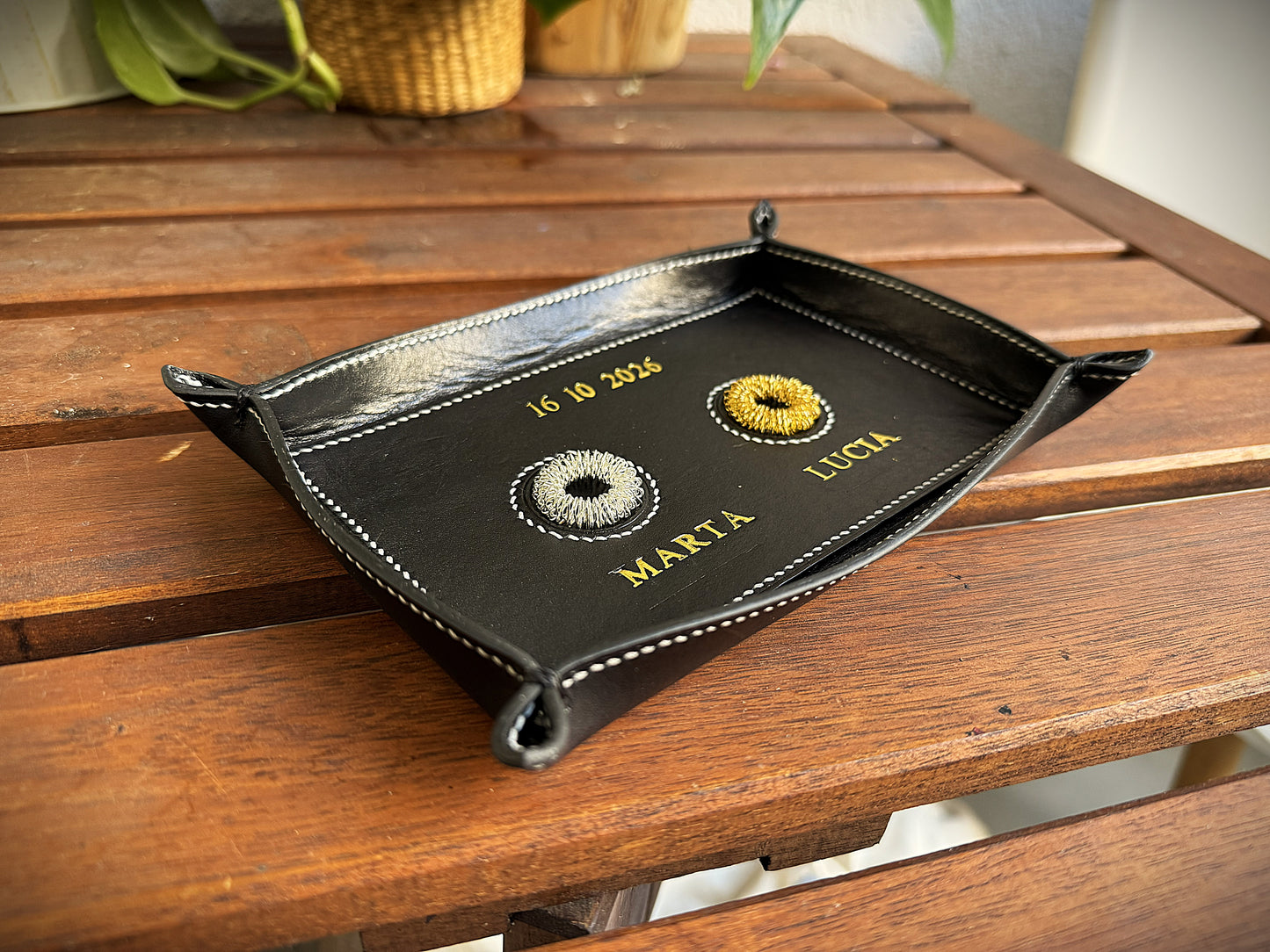 Porta Anillos de Boda en Piel Personalizado