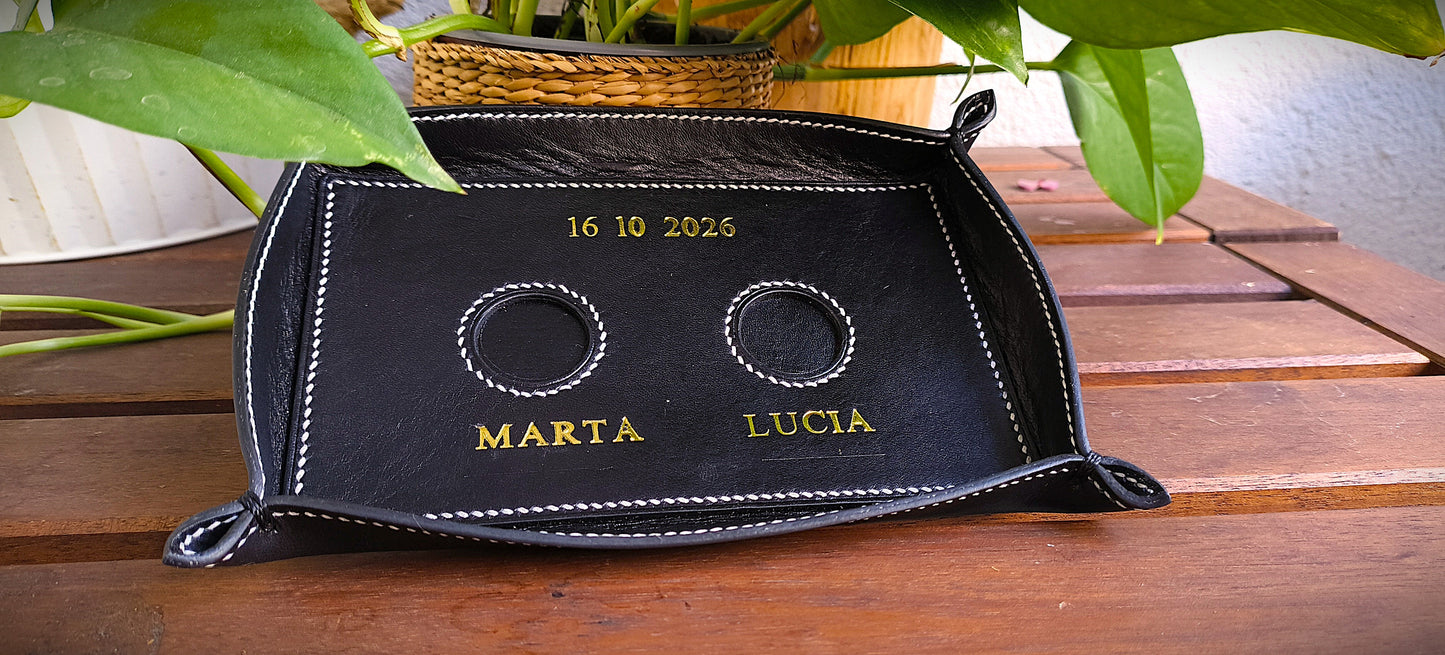 Porta Anillos de Boda en Piel Personalizado