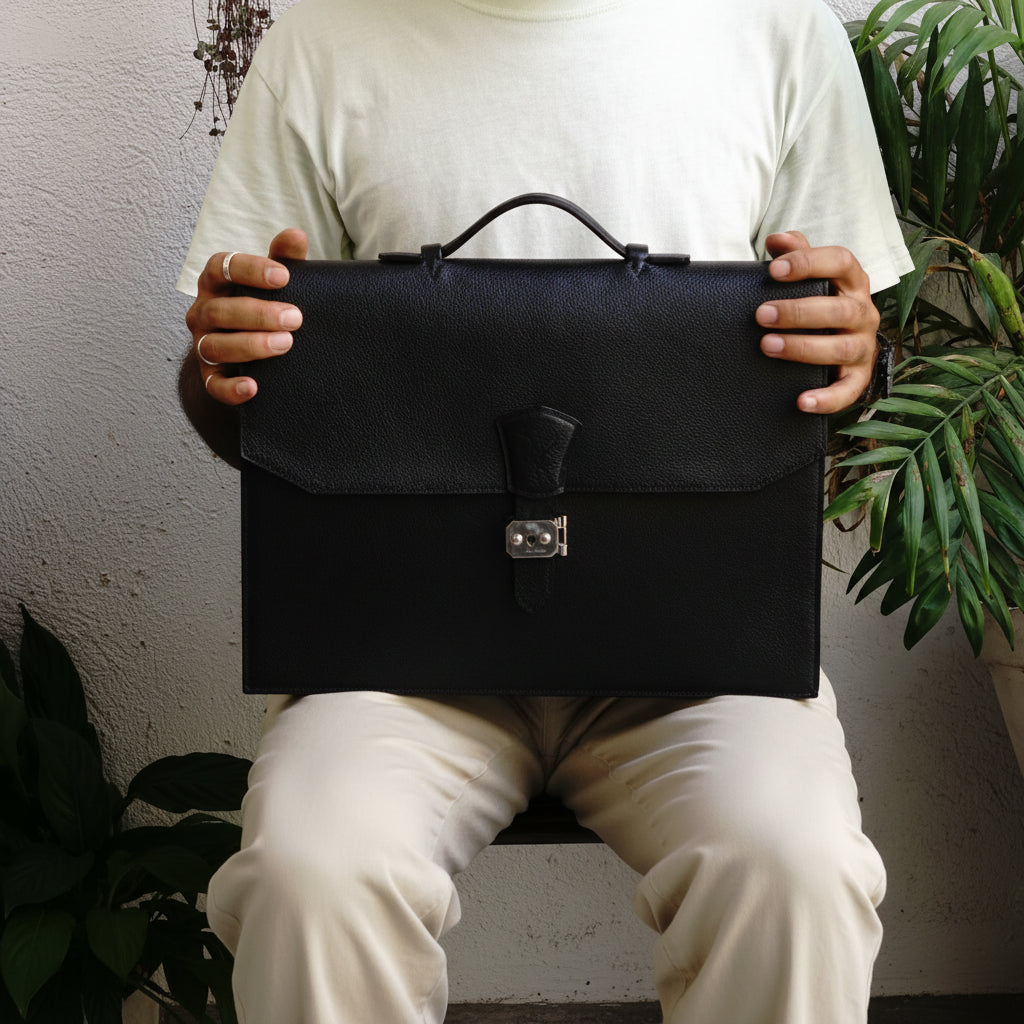 maletín para hombre de cuero para portátil 