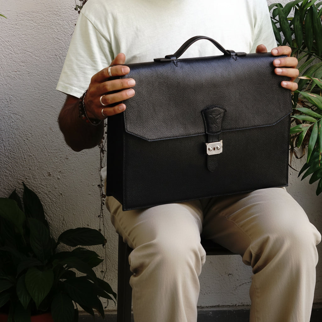 maletín para hombre de cuero para portátil 