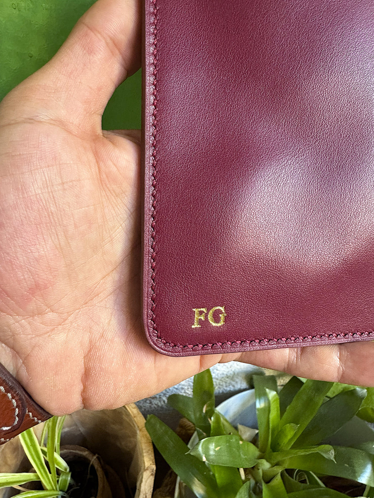 Phone pouch with Leather Strap / Handmade 